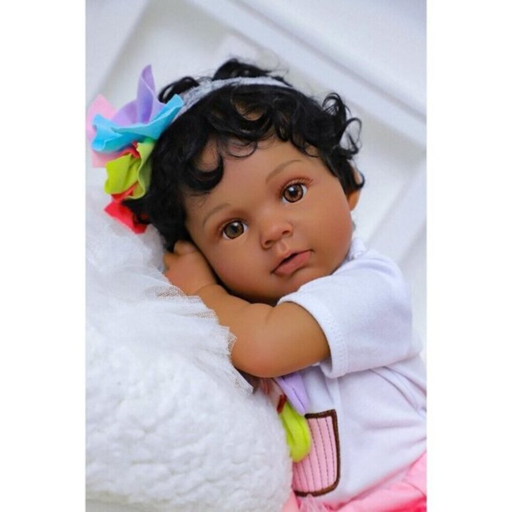 SCOM Lifelike Reborn Baby Dolls Black Girl  20 Inches Realistic Baby Dolls